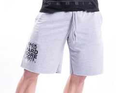 Nebbia - Hardcore Fitness Shorts - Grey (344) - Vorderseite Detail