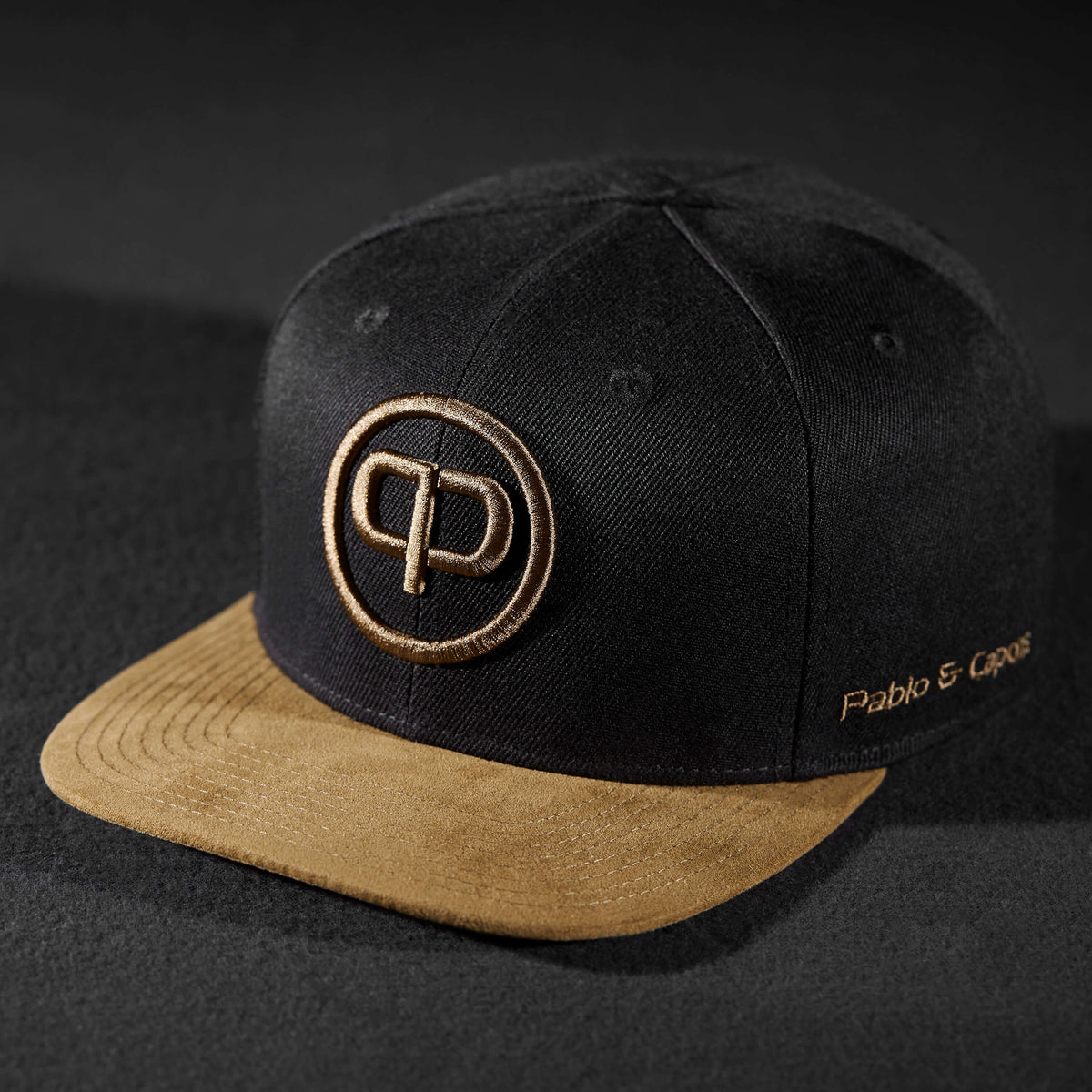 Pablo Capone Snapback Cap Black Suede