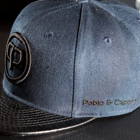 Pablo & Capone - Leathersnap Cap - Navy Blue & Black - Seitlich