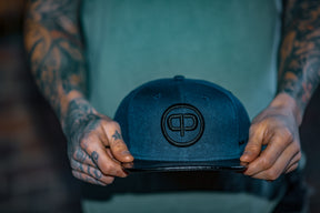 Pablo & Capone - Leathersnap Cap - Navy Blue & Black