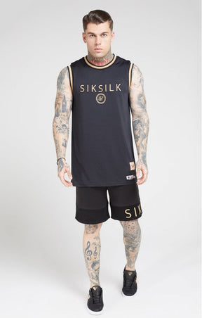 SikSilk - BasketBall Vest - Black & Gold