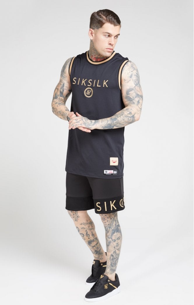 SikSilk - BasketBall Vest - Black & Gold
