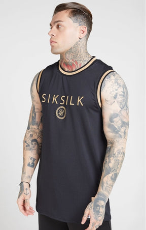 SikSilk - BasketBall Vest - Black & Gold