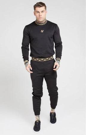 SikSilk - Chain Rib Sweater – Black & Gold