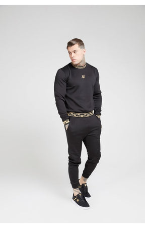 SikSilk - Chain Rib Sweater – Black & Gold