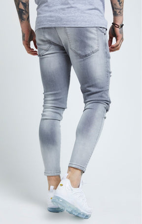 SikSilk - Distressed Skinny Jeans – Washed Grey