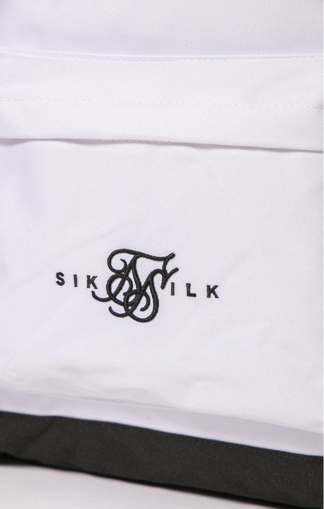 SikSilk - Dual Logo Backpack - White & Black