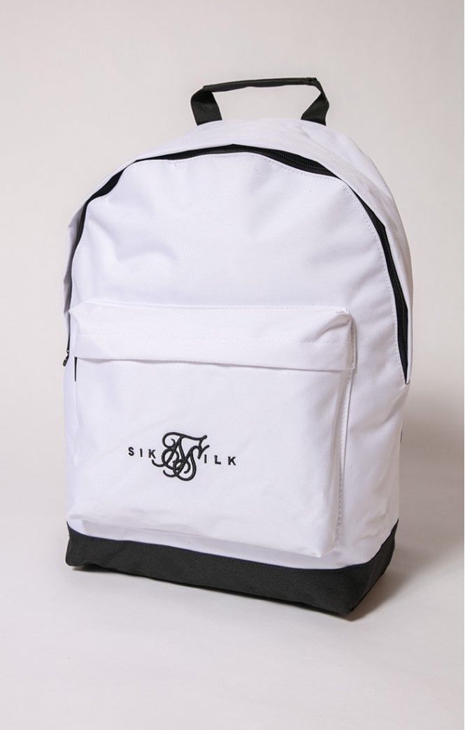 SikSilk - Dual Logo Backpack - White & Black