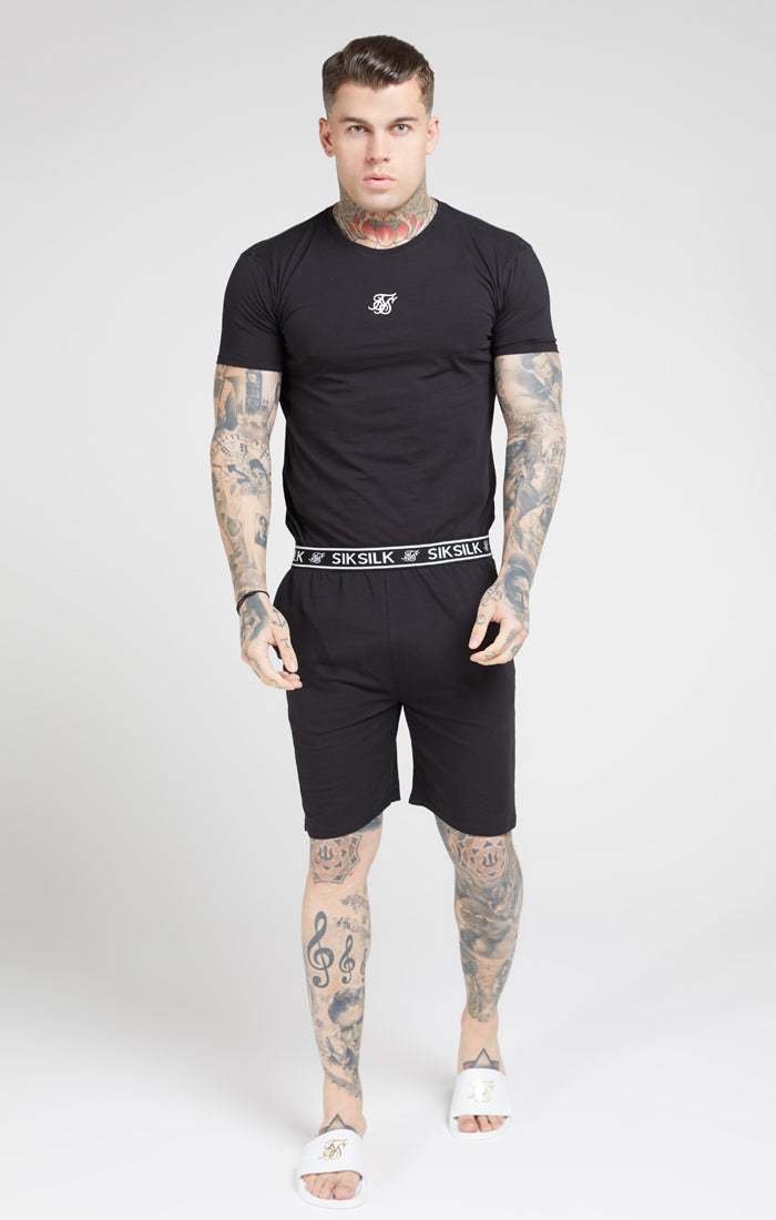 SikSilk - Loose Fit Jersey Shorts - Black