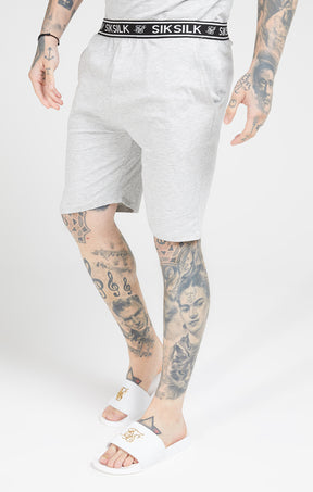 SikSilk - Loose Fit Jersey Shorts - Grey Marl