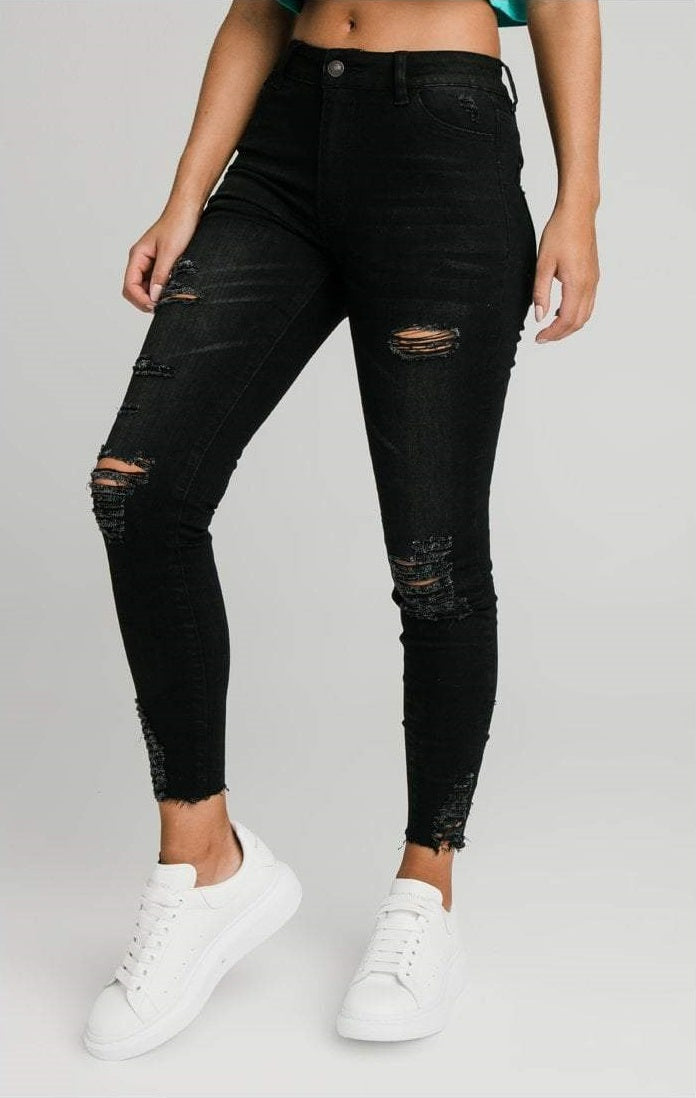 SikSilk - Skinny Denims - Black