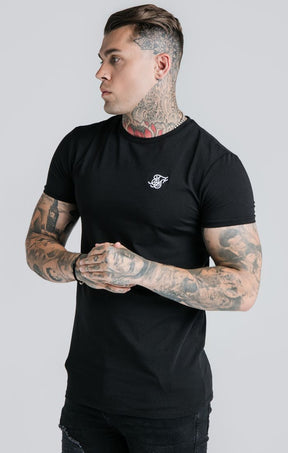 SikSilk - Straight Hem Gym Tee - Black