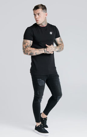 SikSilk - Straight Hem Gym Tee - Black