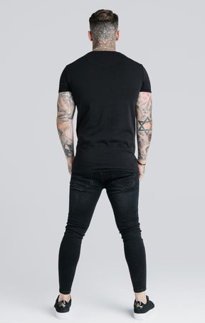 SikSilk - Straight Hem Gym Tee - Black