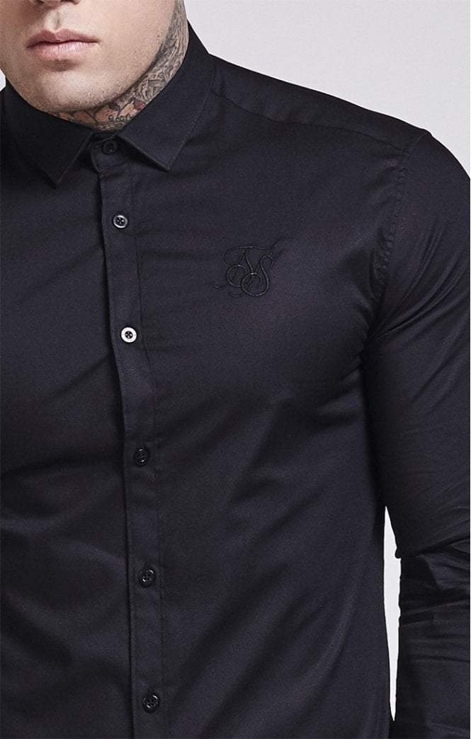 SikSilk - Cotton Stretch Shirt - Black