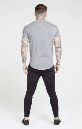 SikSilk - Core Gym Tee - Grey Marl