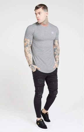 SikSilk - Core Gym Tee - Grey Marl