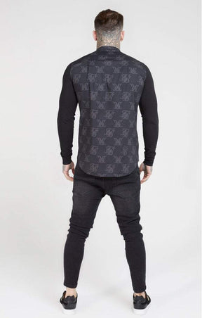 SikSilk - Muscle Fit Oxford Cotton Shirt - Black