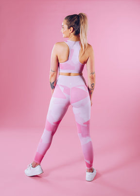 Workout Empire - Camo Shape Leggings - Pink Camo - Rückseite Gesamt