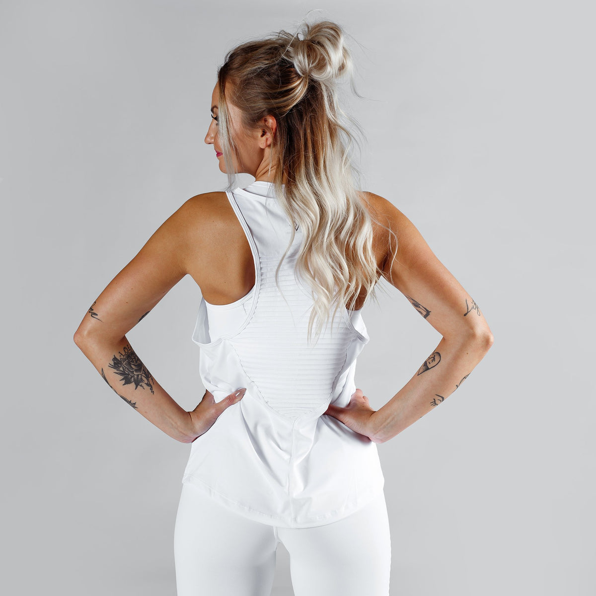 Workout Empire - Regalia Loose Tank - Pearl White - Rückseite