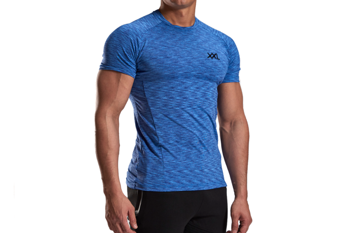 XXL Nutrition - Stretch Shirt - Blue - Vorderseite Detail