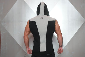 YUREI Sleeveless Vest – Black & Light Grey Accents - Rückseite