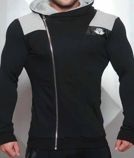 Body Engineers - YUREI Vest – Black & Light Grey Accents - Vorderseite